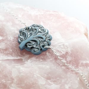 Pulsera árbol de la vida azul plata & Hummee Hume